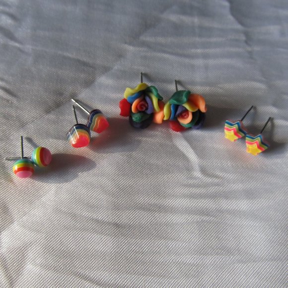 🌈Deal! Rainbow Stud Earrings🌈 - Picture 2 of 7